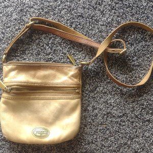 Fossil Mini Explorer Tan Camel Leather Crossbody Handbag